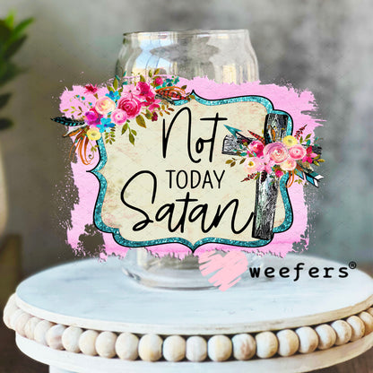 UV DTF Decal - Not Today Satan 16oz Libbey Glass Original Size Weefers