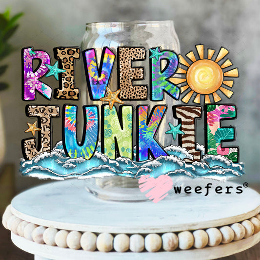 UV DTF Decal - River Junkie 16oz Libbey Glass Original Size Weefers