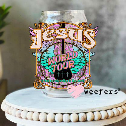 UV DTF Decal - Jesus World Tour 16oz Libbey Glass Original Size Weefers