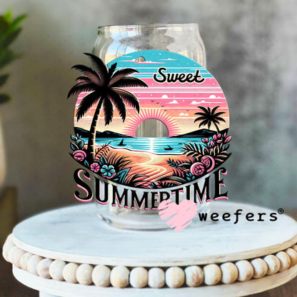 UV DTF Decal - Summertime 16oz Libbey Glass Original Size Weefers
