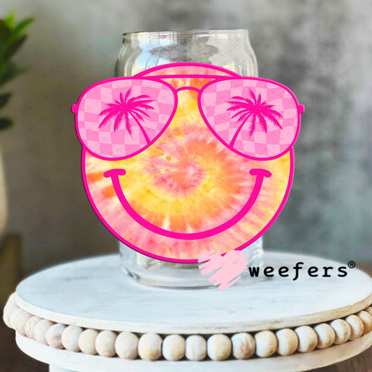 UV DTF Decal - Summer Smile Face 16oz Libbey Glass Original Size Weefers