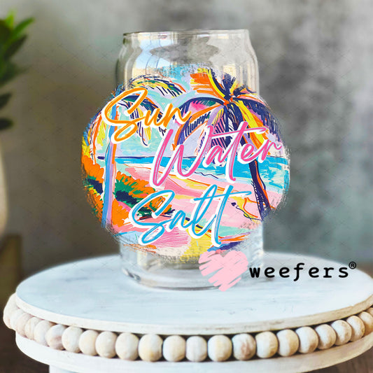 UV DTF Decal - Sun Water Salt 16oz Libbey Glass Original Size Weefers