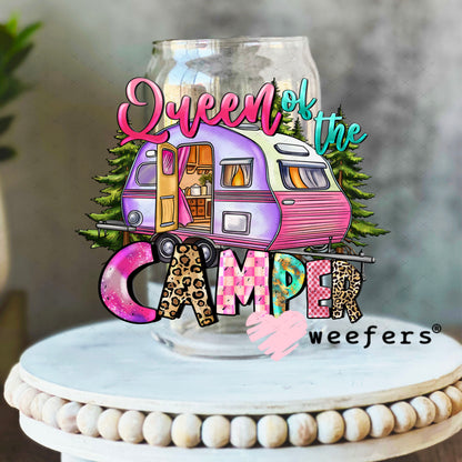 UV DTF Decal - Queen of the Camper 16oz Libbey Glass Original Size Weefers
