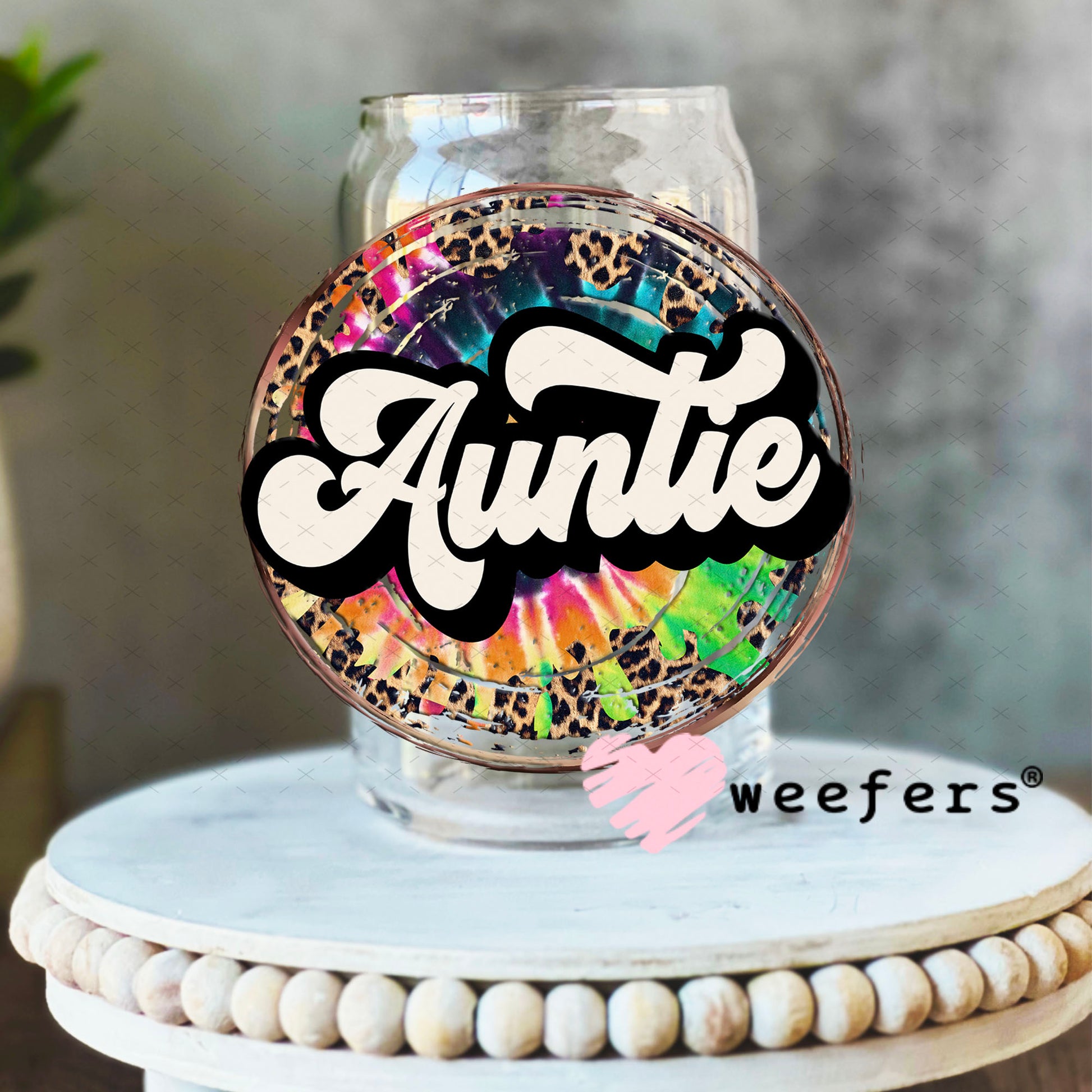 UV DTF Decal - Auntie 16oz Libbey Glass Original Size Weefers