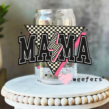 UV DTF Decal - Mama Black Lightening Bolt 16oz Libbey Glass Original Size Weefers