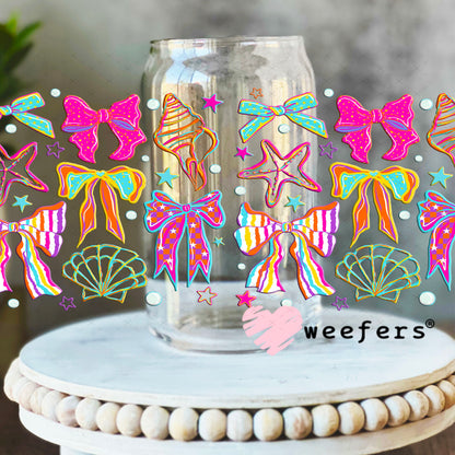 UV DTF Cup Wrap – Seashell Bows 16oz Libbey Glass Original Size Weefers