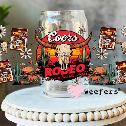 UV DTF Cup Wrap – Cowboy Killers Rodeo 16oz Libbey Glass Original Size Weefers