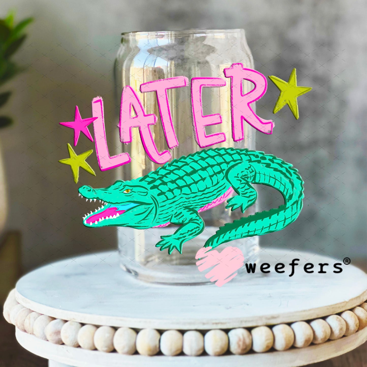 UV DTF Decal - Later Gator 16oz Libbey Glass Original Size Weefers