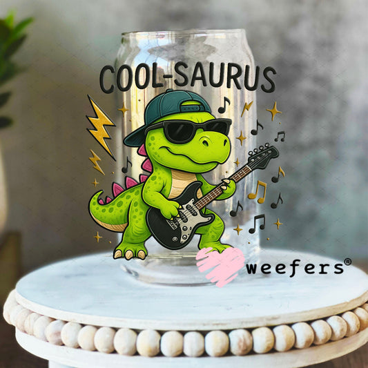 UV DTF Decal - Cool-Saurus 16oz Libbey Glass Original Size Weefers