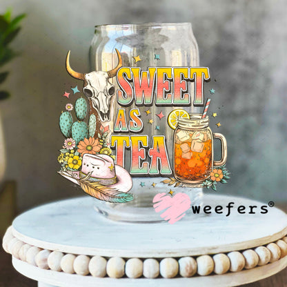 UV DTF Decal - Sweet as Tea 16oz Libbey Glass Original Size Weefers