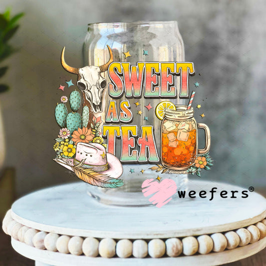 UV DTF Decal - Sweet as Tea 16oz Libbey Glass Original Size Weefers