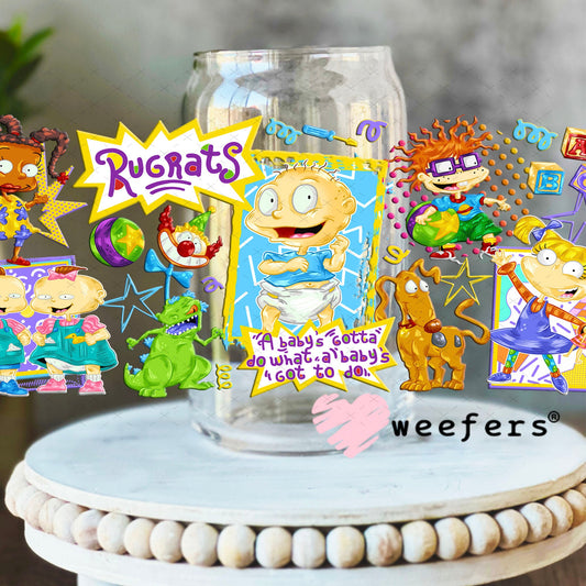 UV DTF Cup Wraps - Ruggy Rats 16oz Libbey Glass Original Size Weefers