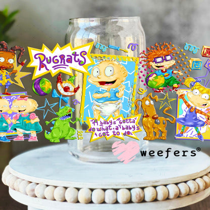 UV DTF Cup Wraps - Ruggy Rats 16oz Libbey Glass Original Size Weefers