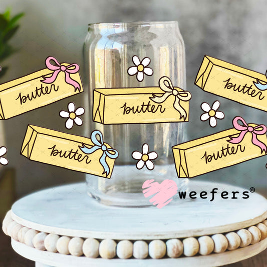 UV DTF Cup Wraps - Coquette Butter 16oz Libbey Glass Original Size Weefers