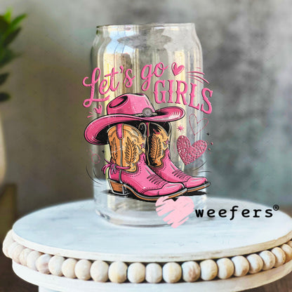 UV DTF Decal - Let's Go Girls 16oz Libbey Glass Original Size Weefers