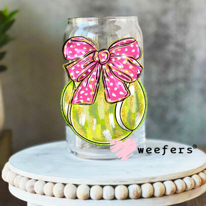 UV DTF Decal - Tennis Bow 16oz Libbey Glass Original Size Weefers