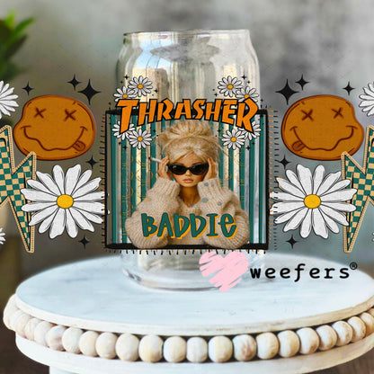 UV DTF Cup Wraps - Thrasher Baddie 16oz Libbey Glass Original Size Weefers