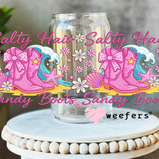 UV DTF Cup Wraps - Salty Hair 16oz Libbey Glass Original Size Weefers