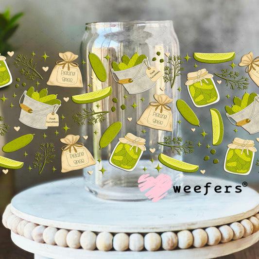 UV DTF Cup Wraps - Picking Spice Pickles 16oz Libbey Glass Original Size Weefers