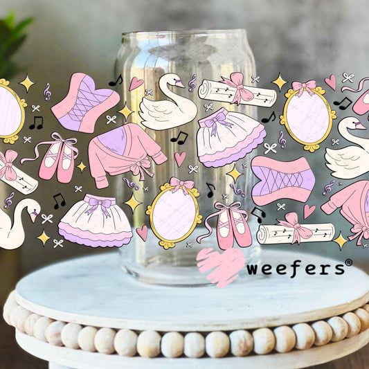 UV DTF Cup Wraps - Ballet Days 16oz Libbey Glass Original Size Weefers