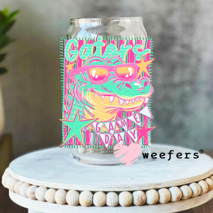 UV DTF Decal - Gators Game Day Colorful Mascot 16oz Libbey Glass Original Size Weefers