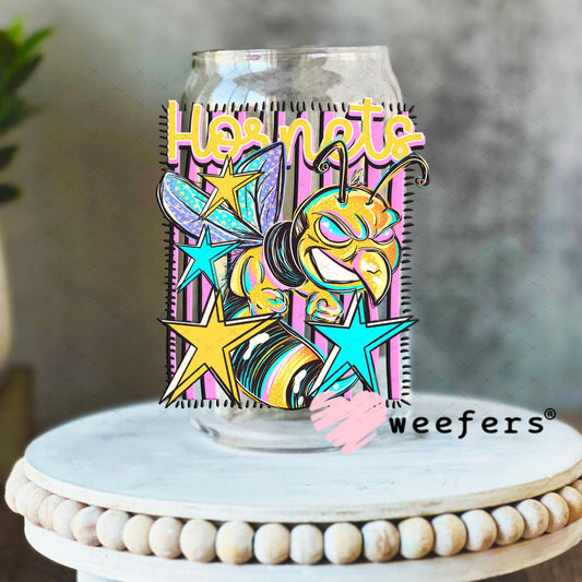 UV DTF Decal - Hornets Purple Teal Mascot 16oz Libbey Glass Original Size Weefers