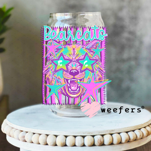 UV DTF Decal - Bobcats Colorful Mascot 16oz Libbey Glass Original Size Weefers