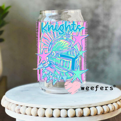 UV DTF Decal - Knights Game Day Colorful Mascot 16oz Libbey Glass Original Size Weefers