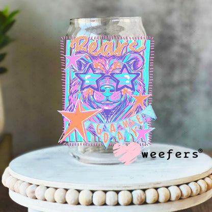 UV DTF Decal - Bears Game Day Colorful Mascot 16oz Libbey Glass Original Size Weefers