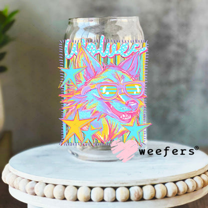 UV DTF Decal - Wolves Colorful Mascot 16oz Libbey Glass Original Size Weefers
