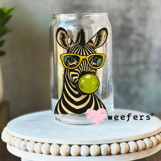 UV DTF Decal - Bubble Zebra 16oz Libbey Glass Original Size Weefers