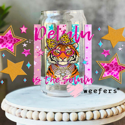UV DTF Cup Wraps - Delulu is the Solulu - Weefers® Exclusive 16oz Libbey Glass Original Size Cup Wrap Weefers