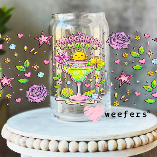 UV DTF Cup Wraps - Margarita Mood - Weefers Exclusive 16oz Libbey Glass Original Size Weefers