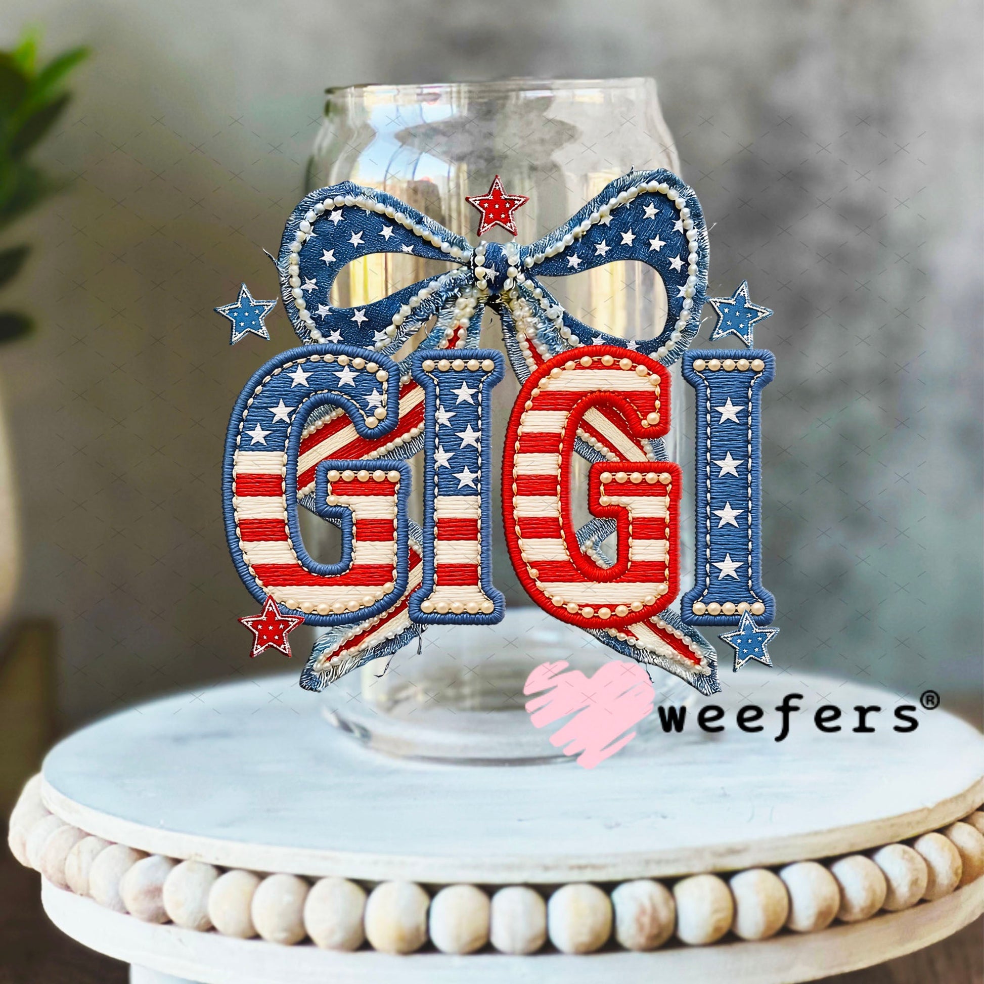 UV DTF Decal - Gigi USA 16oz Libbey Glass Original Size Weefers