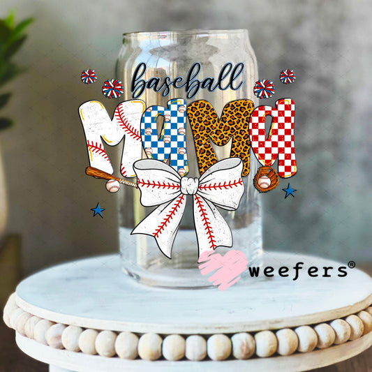 UV DTF Decal - Basball Mama 16oz Libbey Glass Original Size Weefers