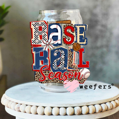 UV DTF Decal - Baseball Season Retro 16oz Libbey Glass Original Size Weefers