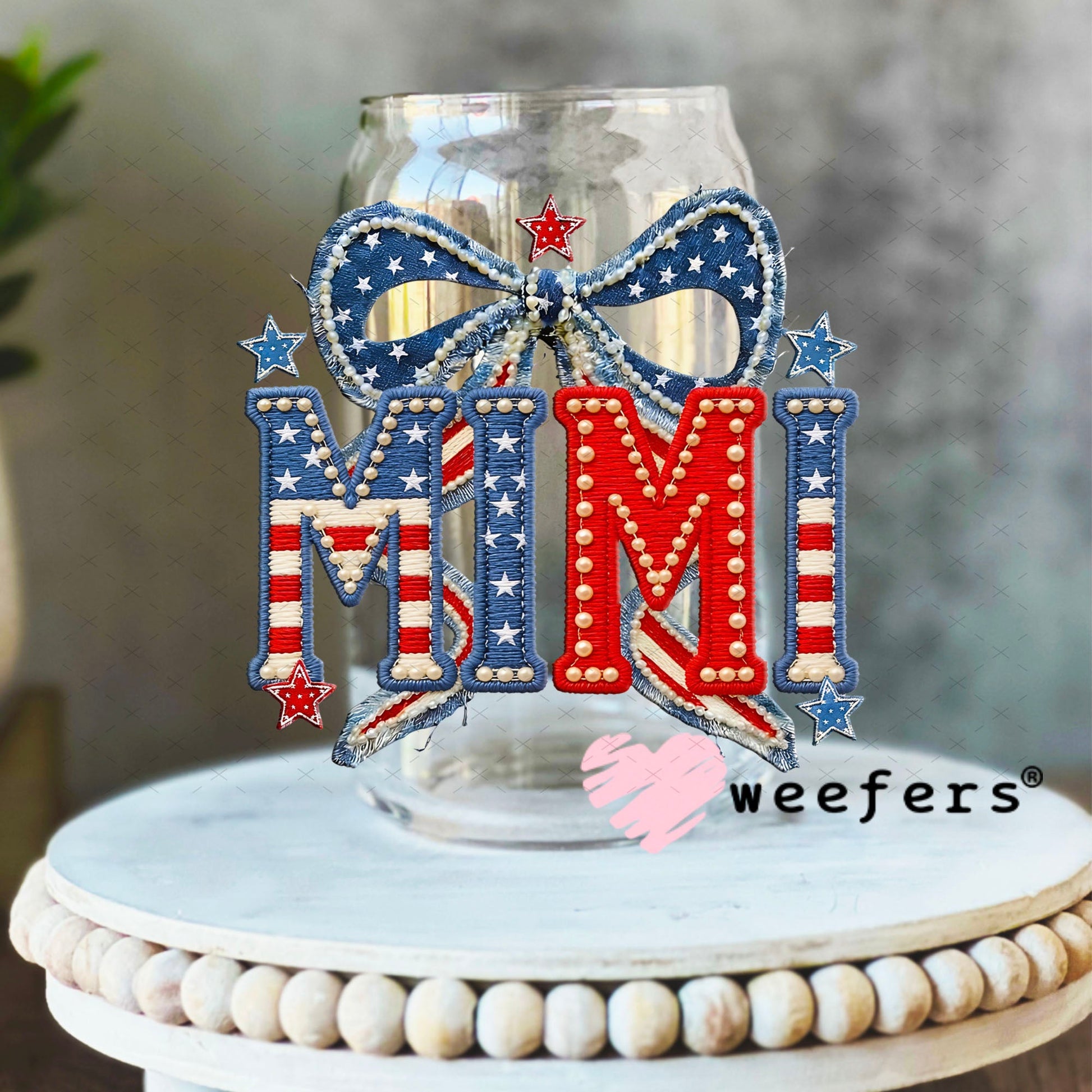 UV DTF Decal - Mimi USA 16oz Libbey Glass Original Size Weefers