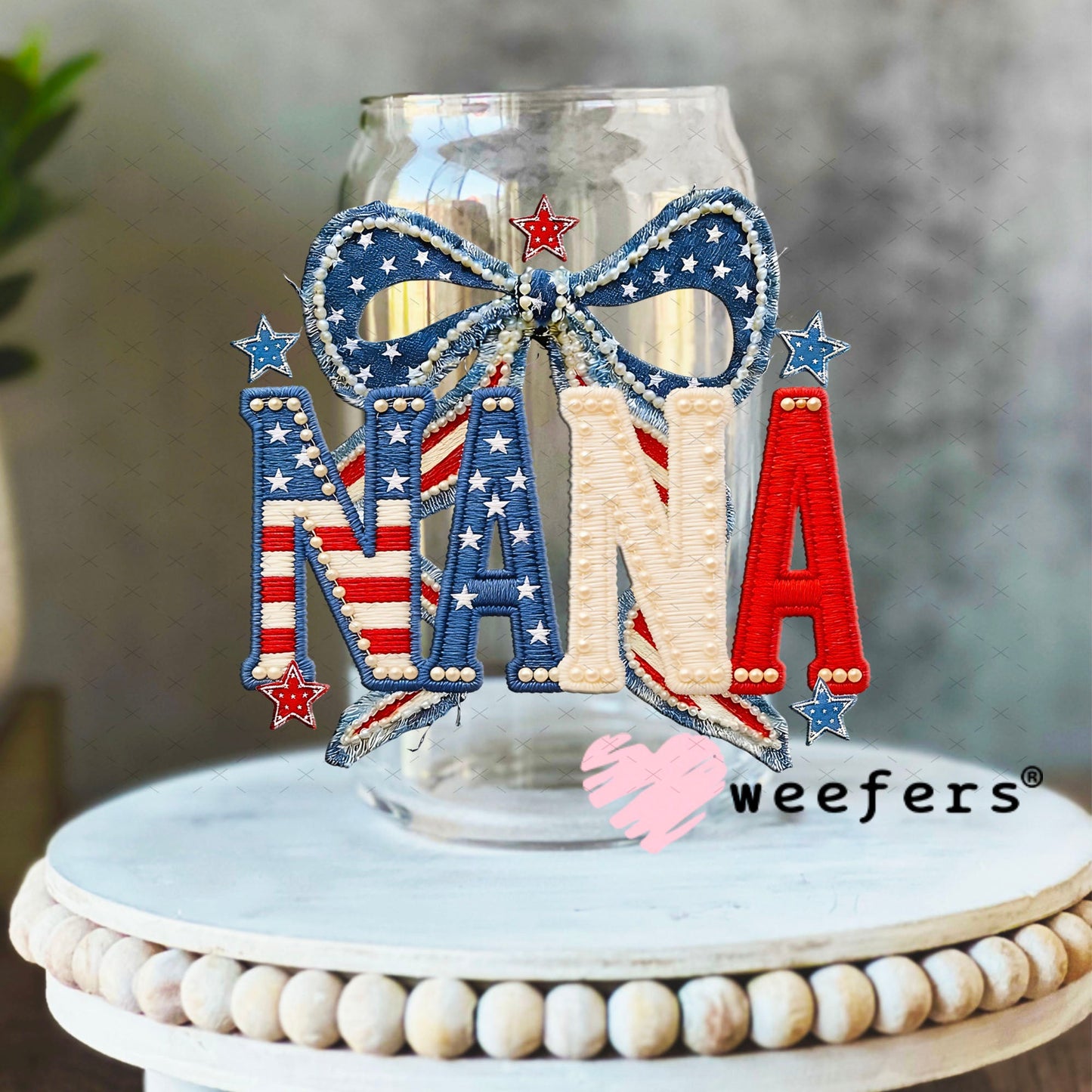 UV DTF Decal - Nana USA 16oz Libbey Glass Original Size Weefers