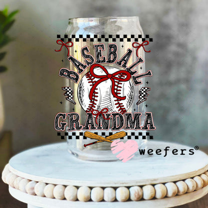 UV DTF Decal - Baseball Grandma 16oz Libbey Glass Original Size Weefers