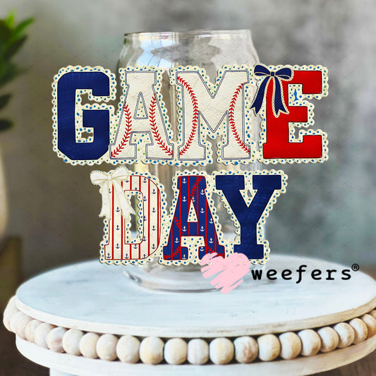 UV DTF Decal - Baseball Gameday 16oz Libbey Glass Original Size Weefers