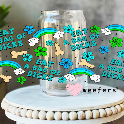 UV DTF Cup Wraps - Eat a bag of Richards 16oz Libbey Glass Original Size Weefers