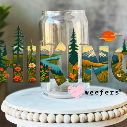 UV DTF Cup Wraps - Hiking 16oz Libbey Glass Original Size Weefers
