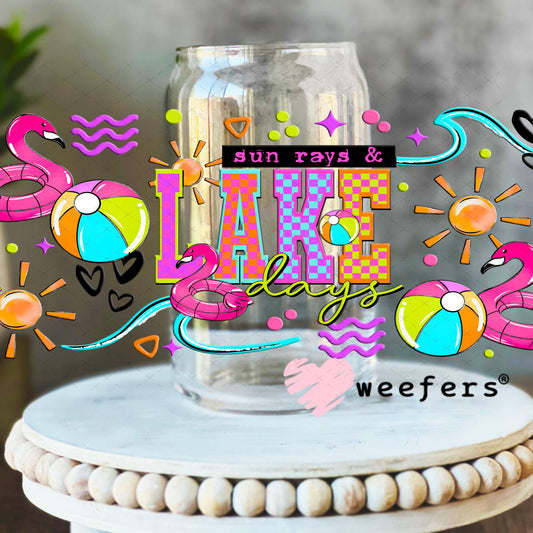 UV DTF Cup Wraps - Sun Rays and Lake Days 16oz Libbey Glass Original Size Weefers