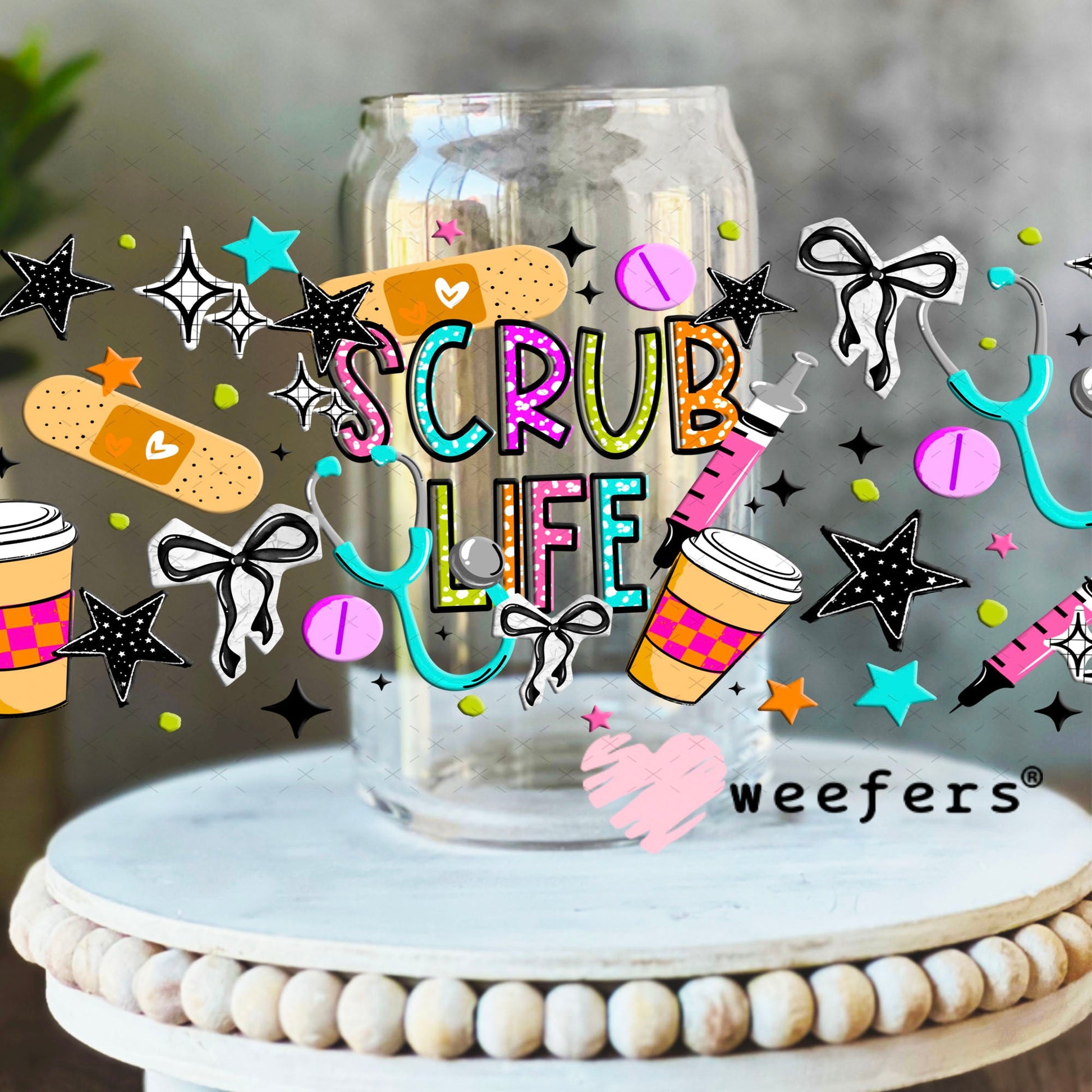 UV DTF Cup Wraps - Scrub Life Medical 16oz Libbey Glass Original Size Weefers