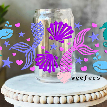 UV DTF Cup Wraps - Mermaid Dreams 16oz Libbey Glass Original Size Weefers