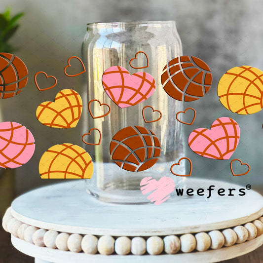 UV DTF Cup Wraps - Mexican Danish Pan Dulce 16oz Libbey Glass Original Size Weefers
