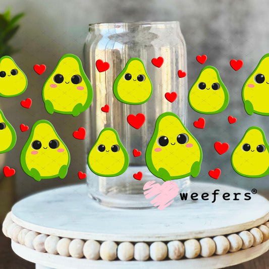 UV DTF Cup Wraps - Avocoado Friends 16oz Libbey Glass Original Size Weefers
