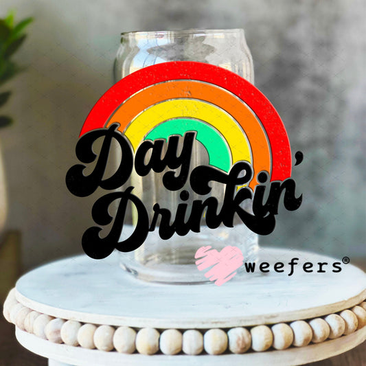 UV DTF Decal - Day Drinkin 16oz Libbey Glass Original Size Weefers