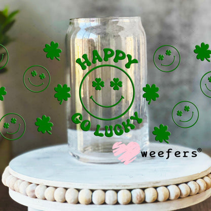 UV DTF Cup Wraps - Happy Go Luck 16oz Libbey Glass Original Size Weefers