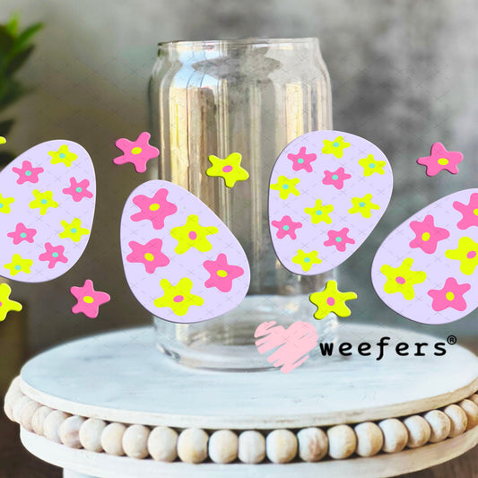 UV DTF Cup Wraps - Easter Eggs 16oz Libbey Glass Original Size Weefers